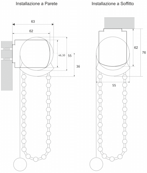 Ingombro Tenda a Rullo Ø 32